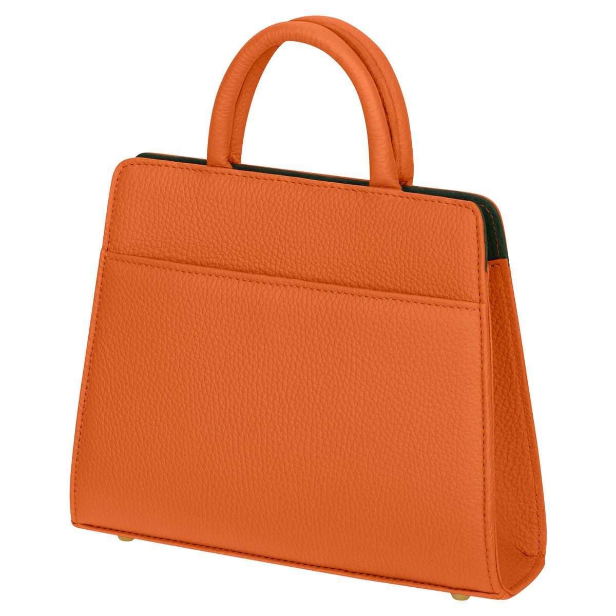 Die Clutch "Paris/Cortina" zeichnet sich durch echtes braunes Hirschleder, eine strukturierte Oberfläche, kurze, abgerundete Griffe und eine strukturierte, rechteckige Form auf einem schlichten weißen Hintergrund aus.